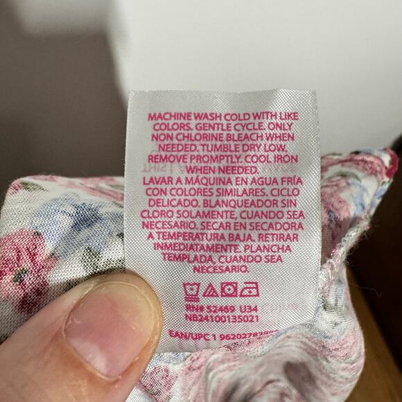 Womens L Floral Red Pink Garden Milkmaid Tradwife Babydoll Coquette Peasant - Picture 11 of 11